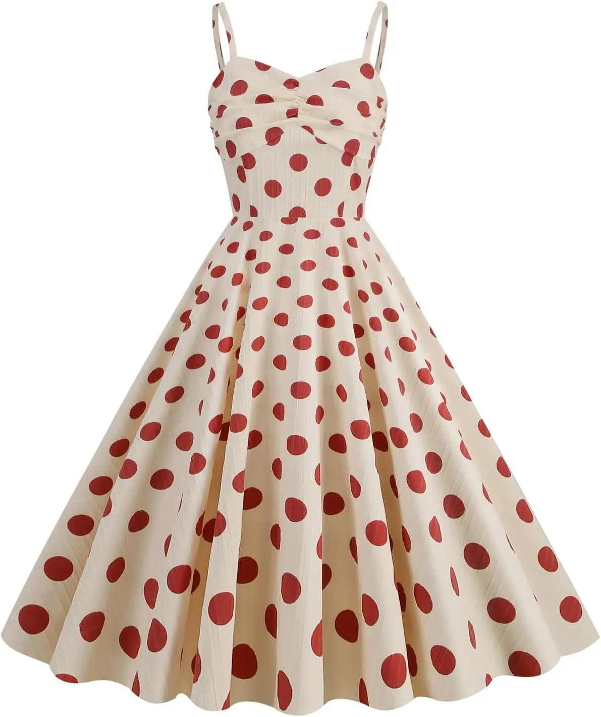 Women 50s Vintage Polka Dot Halter Cocktail Swing Dress Buttons Floral 1950s Rockabilly Audrey Hepburn Prom Tea Party Dress