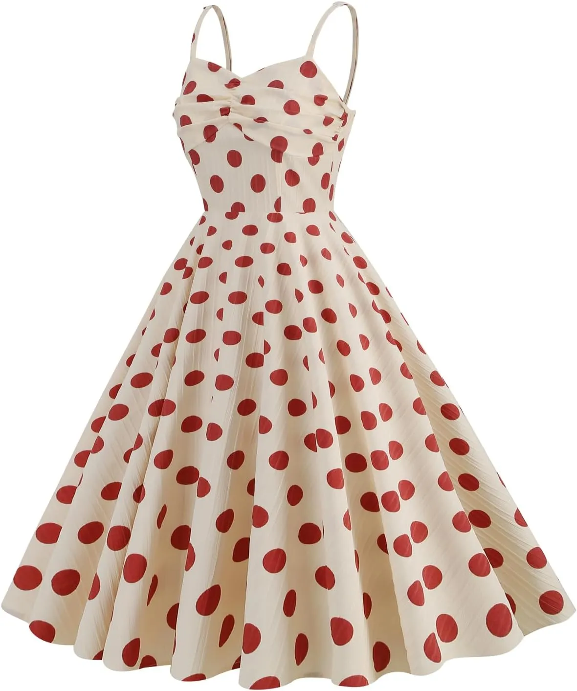 Women 50s Vintage Polka Dot Halter Cocktail Swing Dress Buttons Floral 1950s Rockabilly Audrey Hepburn Prom Tea Party Dress