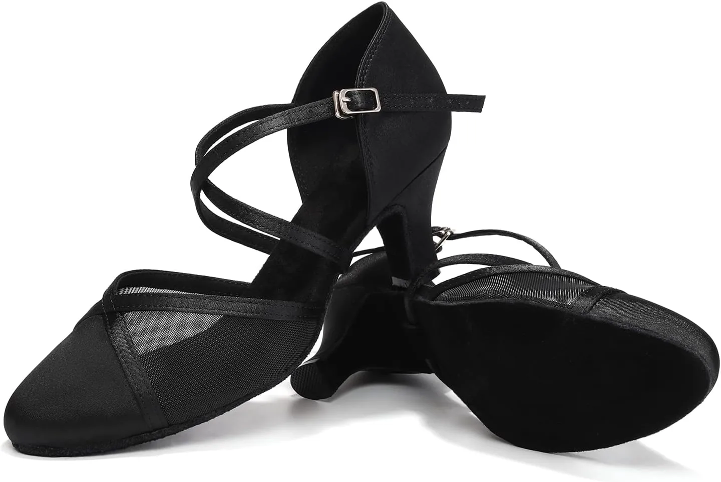 Women Ballroom Dance Shoes Closed Toe Latin Salsa Performance Dancing Shoes Low Heel