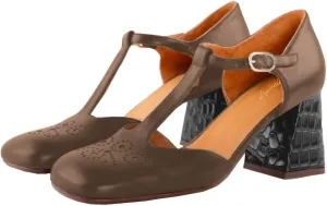 Women Chunky Heel Mary Jane Pumps Ankle T-Strap Mary Jane Heels Square Toe Crocodile Two Tone Dress Heeled Sandals 2” Block Heel Mary Janes Cut Out Sandals Patchwork Party 4-11 M US