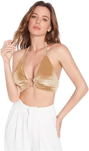 Women Halter Backless Camis Streetwear Club Patchwork Camisole