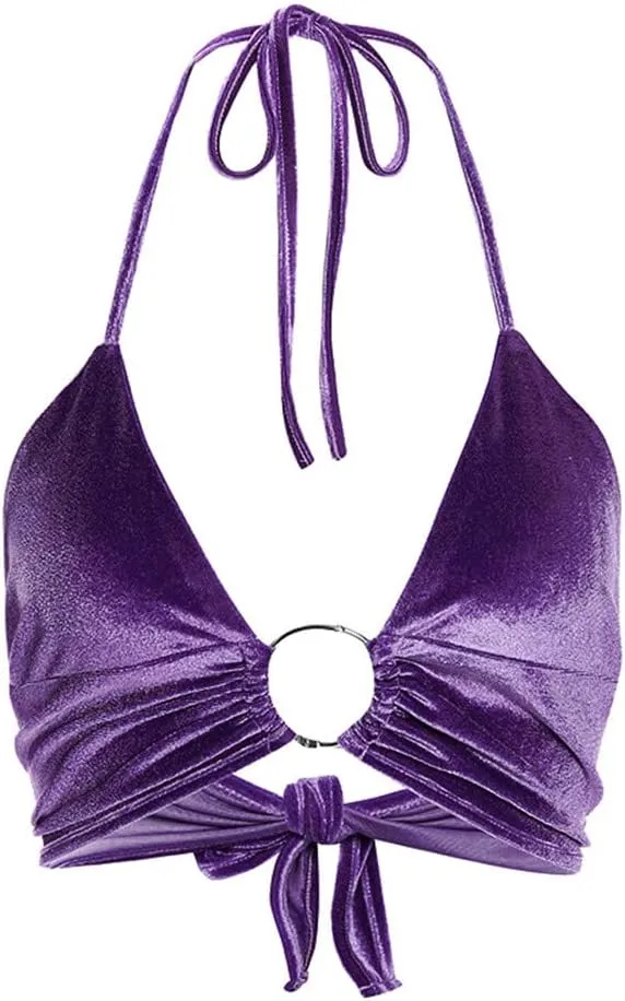 Women Halter Backless Camis Streetwear Club Patchwork Camisole