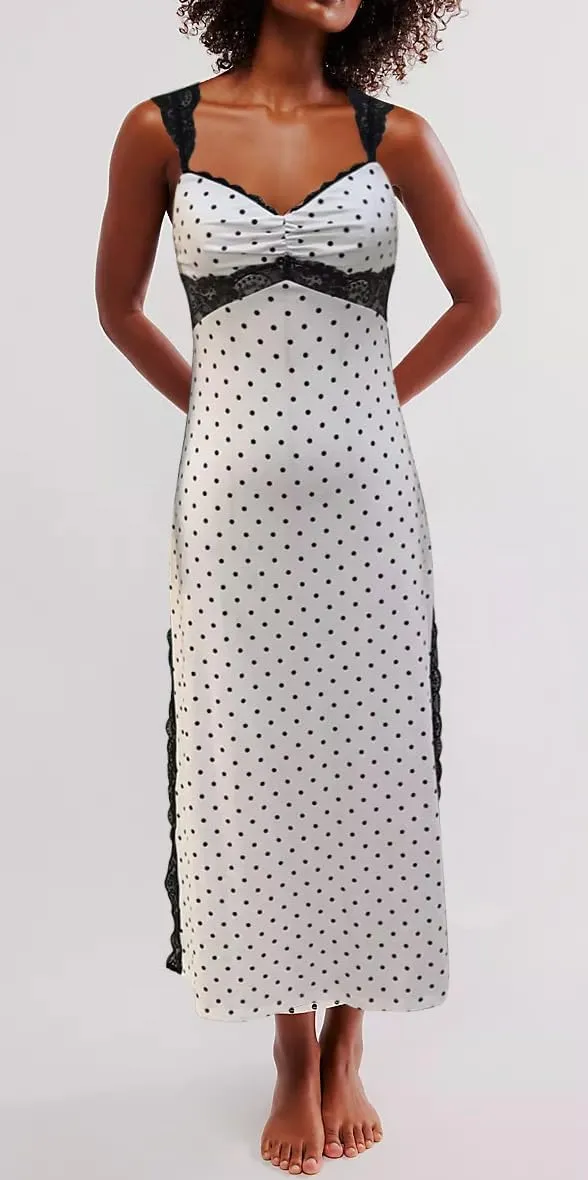 Women Lace Patchwork Floral Maxi Dress Backless Side Slit Corset Midi Dress Sleeveless Holiday Beach Flowy Sundress