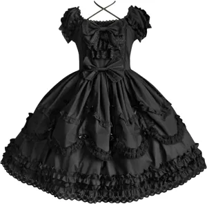 Women Lolita Swing Dresses Vintage Medieval Court Style Packwork Gothic Corset Dress Halloween Party Wedding Dress