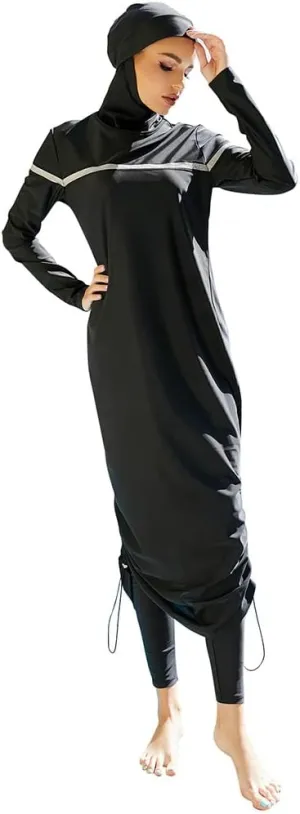 Women Muslim Swimsuit Burkini Floral Print Modest Swimwear Long Sleeve Full Cover Hijab Islamic Bathing Suit Beachwear