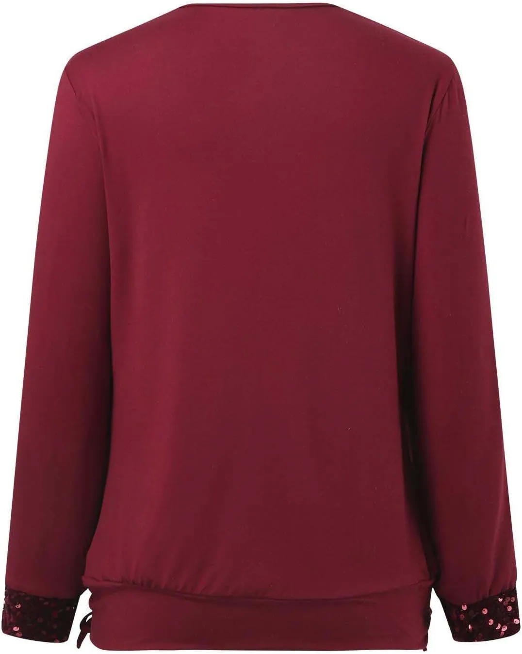 Women Sexy Sequin Shirts Boat Neck Solid Color Long Sleeve Flowy Shirts Winter Fashion Patchwork Pullover Tops