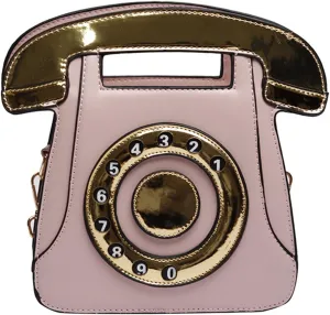 Women Telephone Shaped Handbag and Purses Retro Phone Top-Handle Shoulder Bags