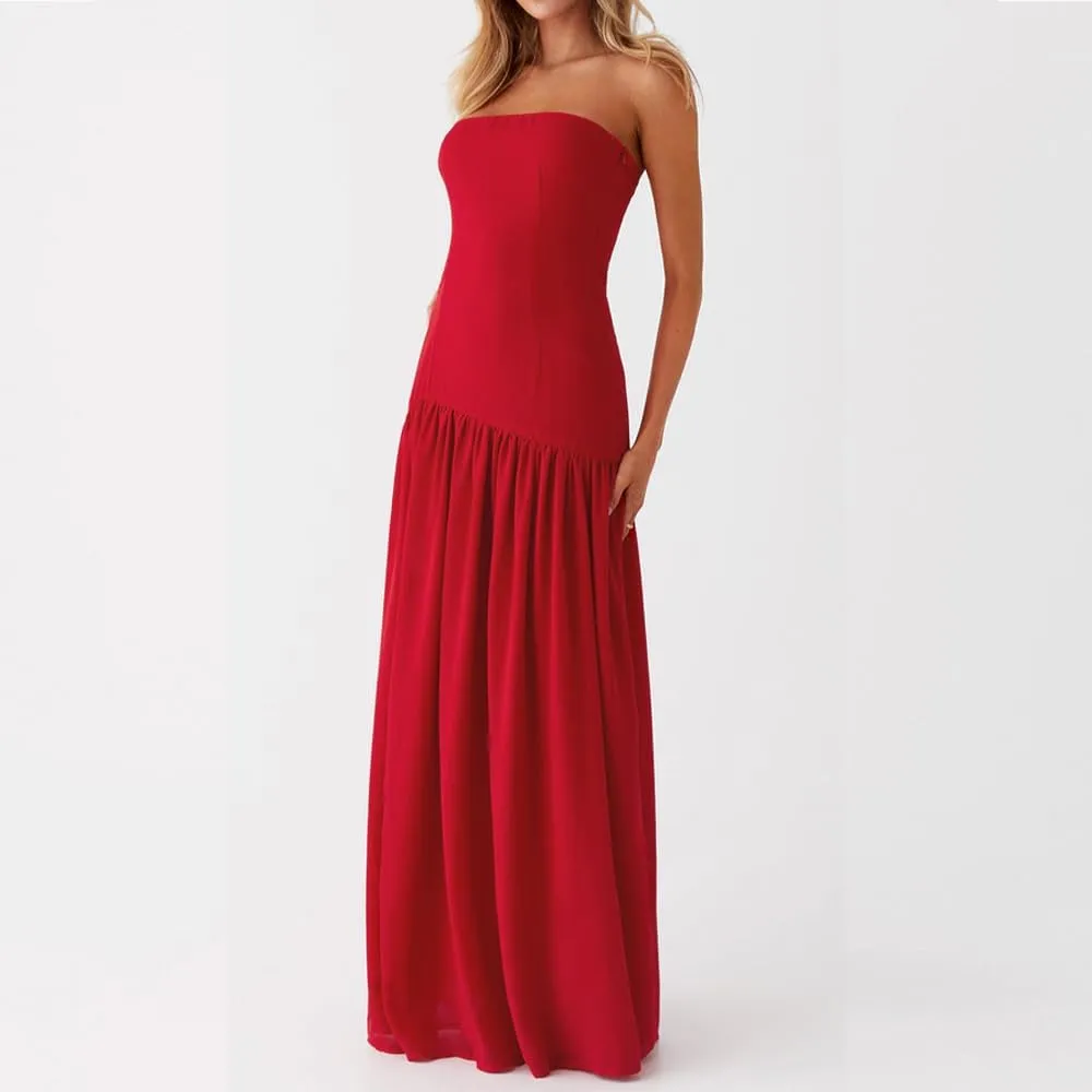 Women Tube Top Dress Tiger Stripe Mesh Patchwork Maxi Dress Strapless Sexy High Slit Long Dresses Party Clubwear