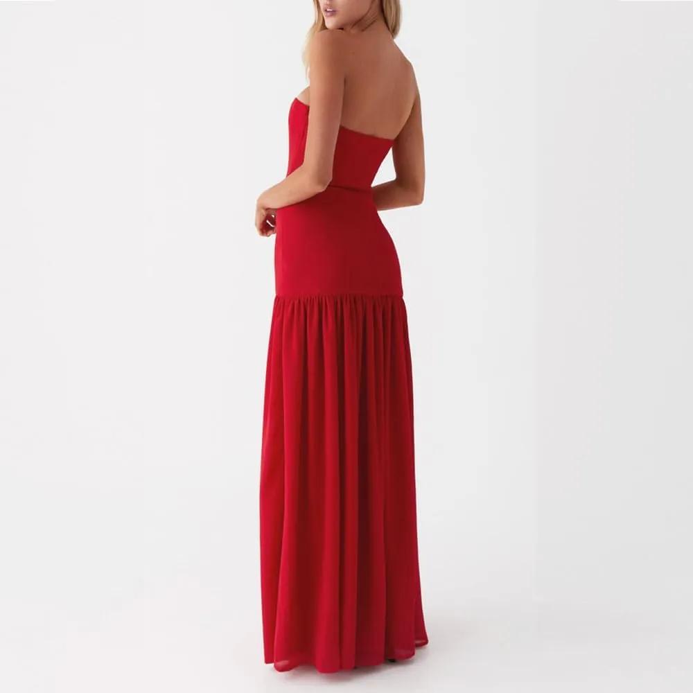 Women Tube Top Dress Tiger Stripe Mesh Patchwork Maxi Dress Strapless Sexy High Slit Long Dresses Party Clubwear