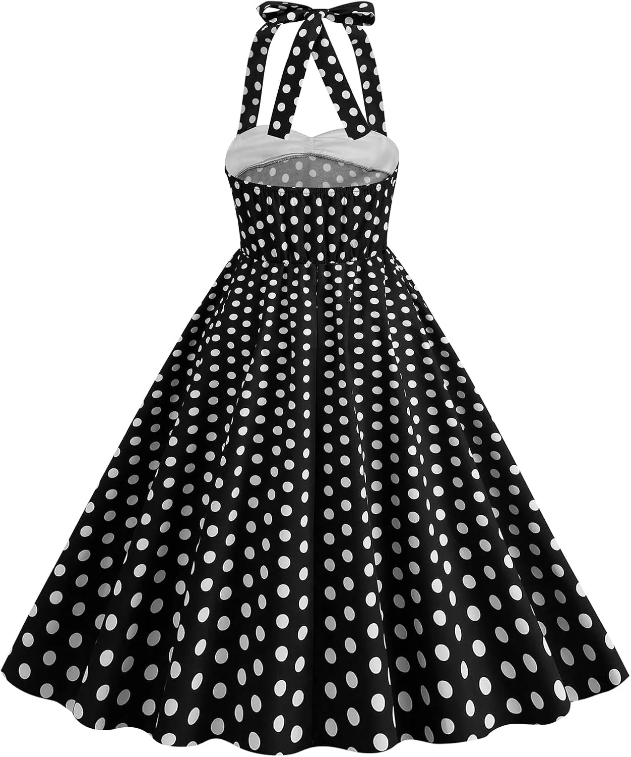 Women Vintage Spaghetti Strap Cami 1950s Polka Dot Rockabilly Swing Dress Casual Boho Floral Print Cocktail Tea Party Dress