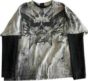 Women Y2K Grunge T Shirt Emo Aesthetics Graphic Tops Teen Girl Vintage Baggy Goth Tops Harajuku Punk Grunge Clothes