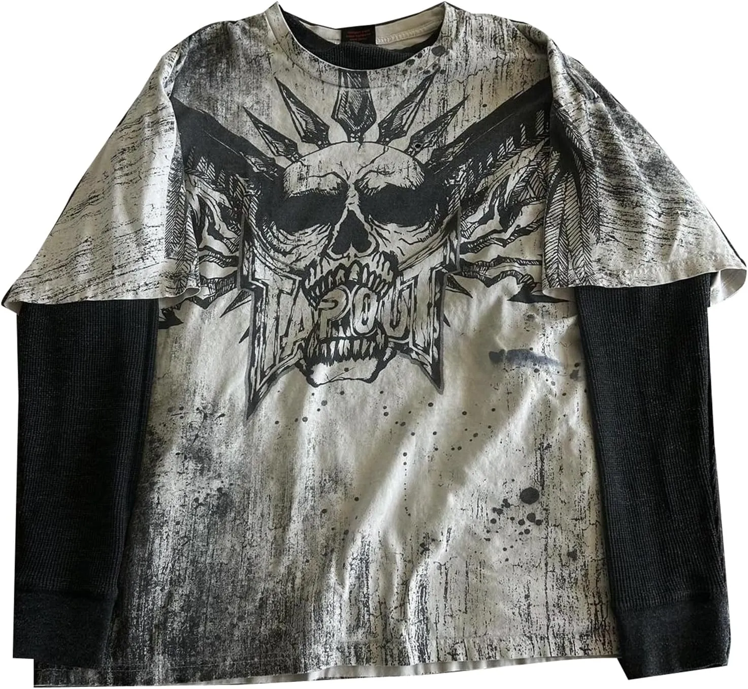Women Y2K Grunge T Shirt Emo Aesthetics Graphic Tops Teen Girl Vintage Baggy Goth Tops Harajuku Punk Grunge Clothes