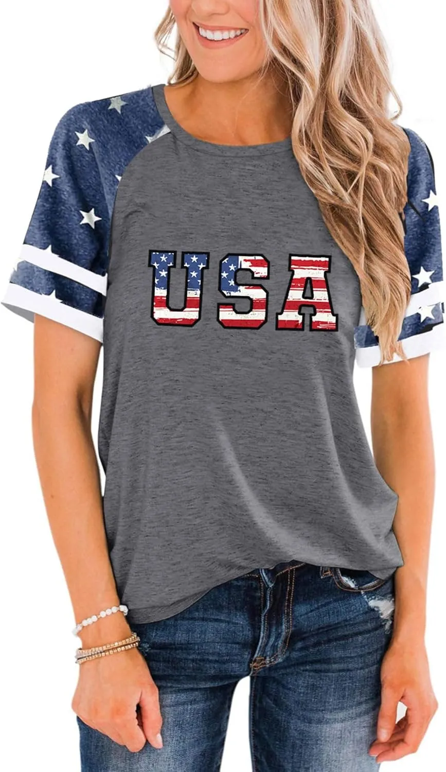 Womens Baseball Mom Tee Summer Short Sleeve Crewneck Baseball Print Patchwork Raglan Tops