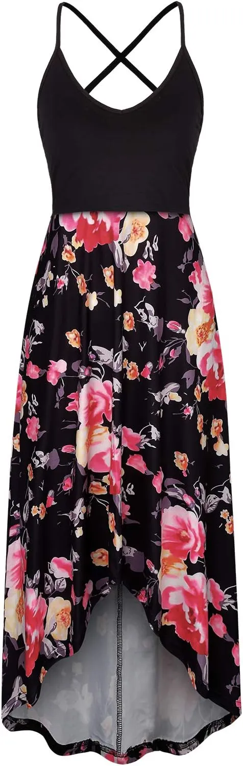 Women's Breastfeeding Floral Sundress Maternity Nursing Cami Dresses