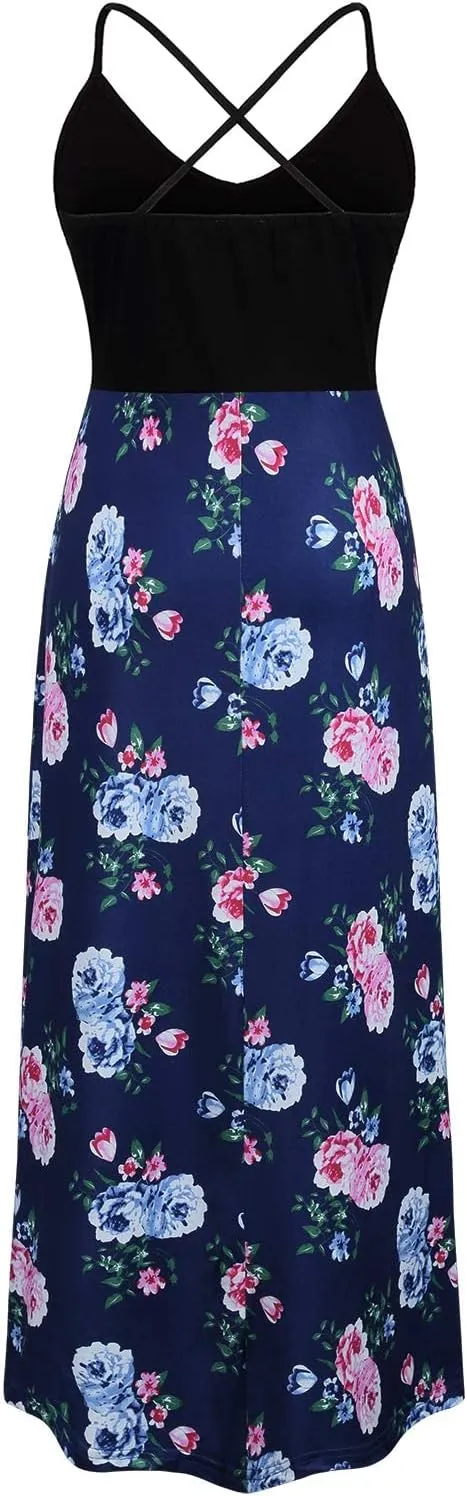 Women's Breastfeeding Floral Sundress Maternity Nursing Cami Dresses