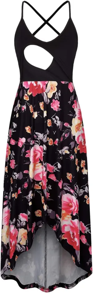 Women's Breastfeeding Floral Sundress Maternity Nursing Cami Dresses
