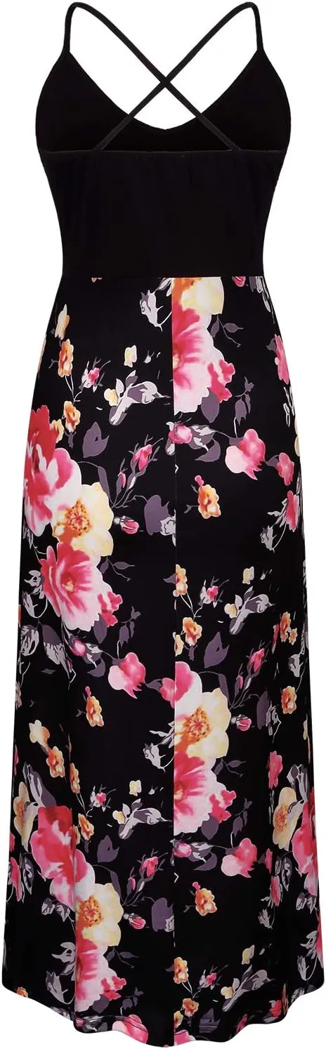 Women's Breastfeeding Floral Sundress Maternity Nursing Cami Dresses