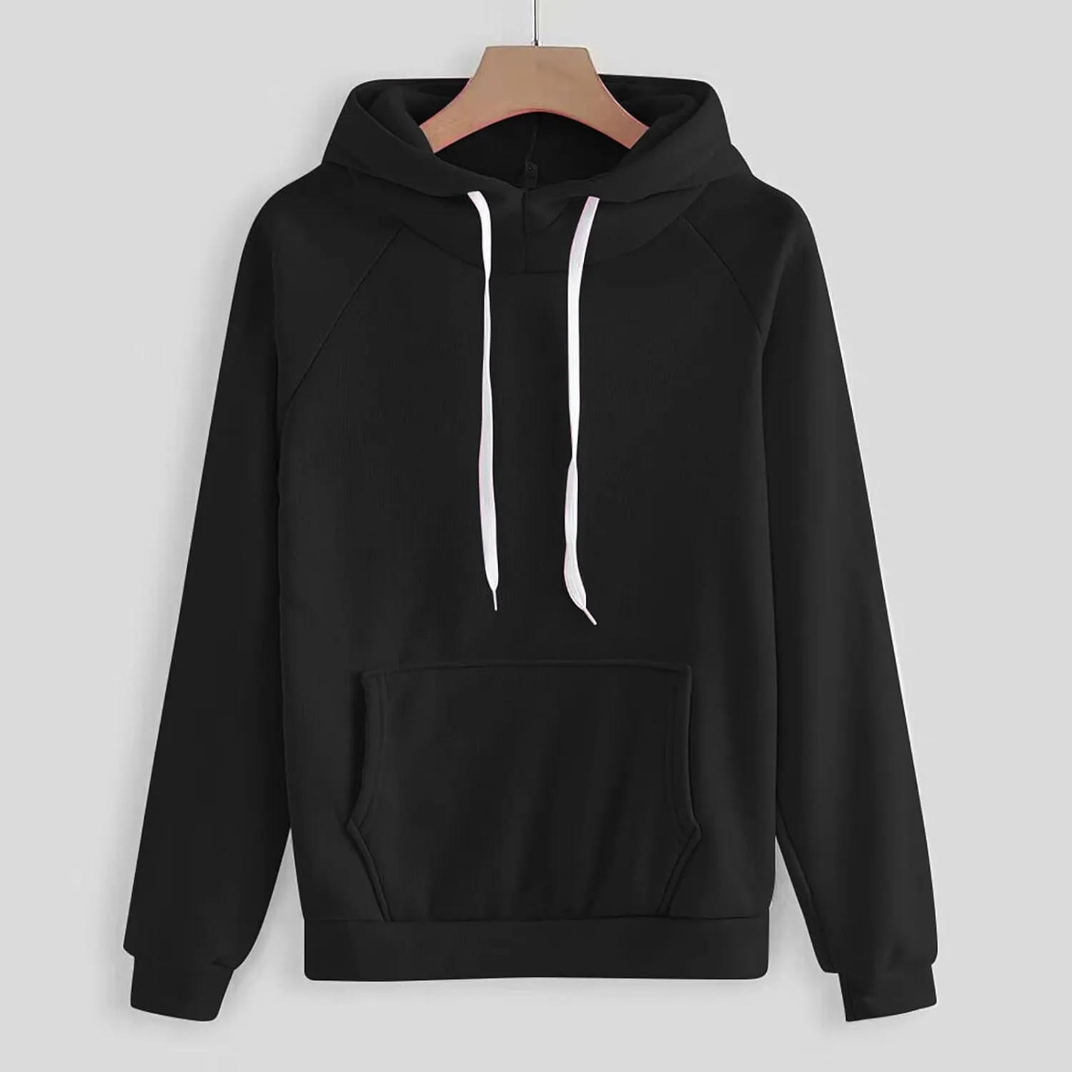 Women's Casual Solid Hooded Drawstring Loose Long Sleeve Sweatshirt Tops And Long Pants Set Suits