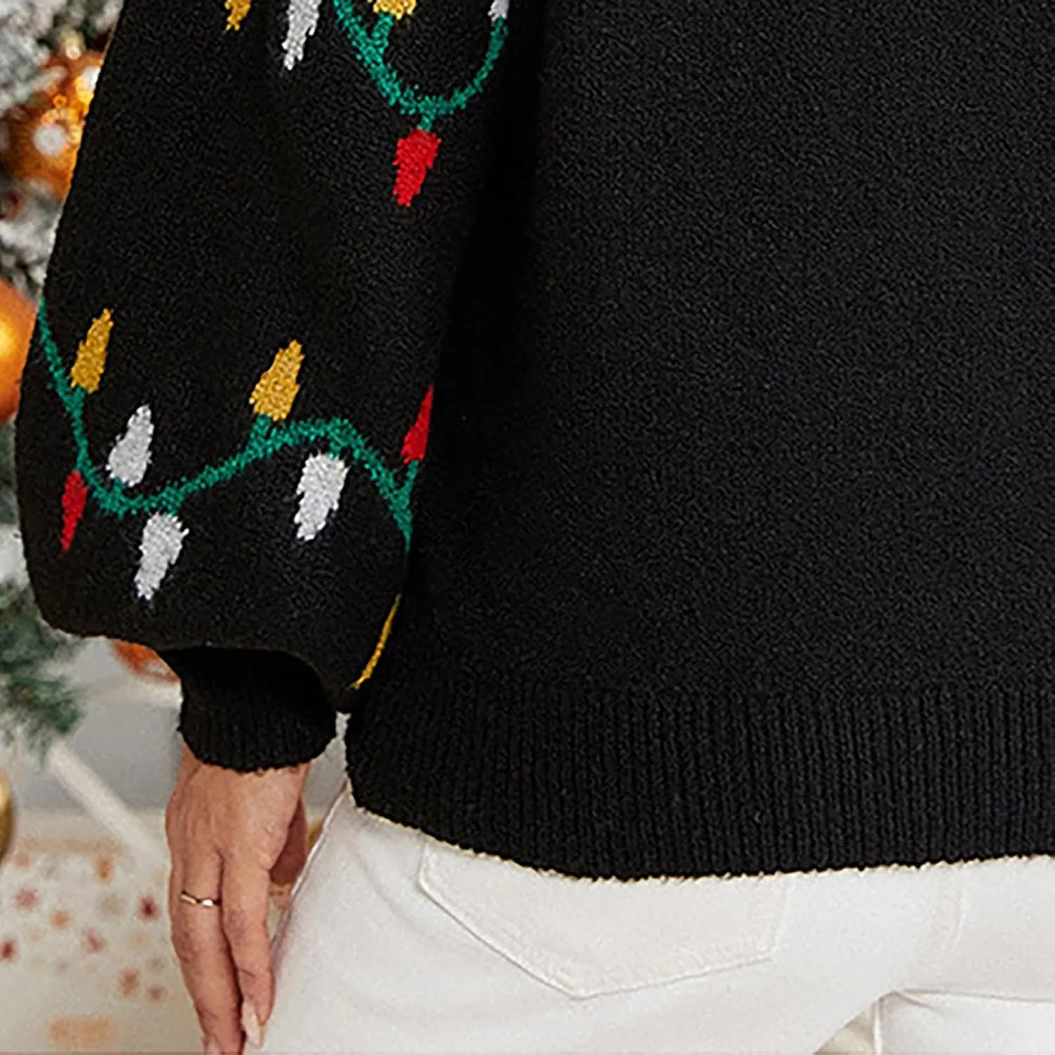 Womens Casual Tops Warm Christmas Print Cardigan Sweater Knit Pullover Crewneck Hoodie Fall Sweaters Women's Tops