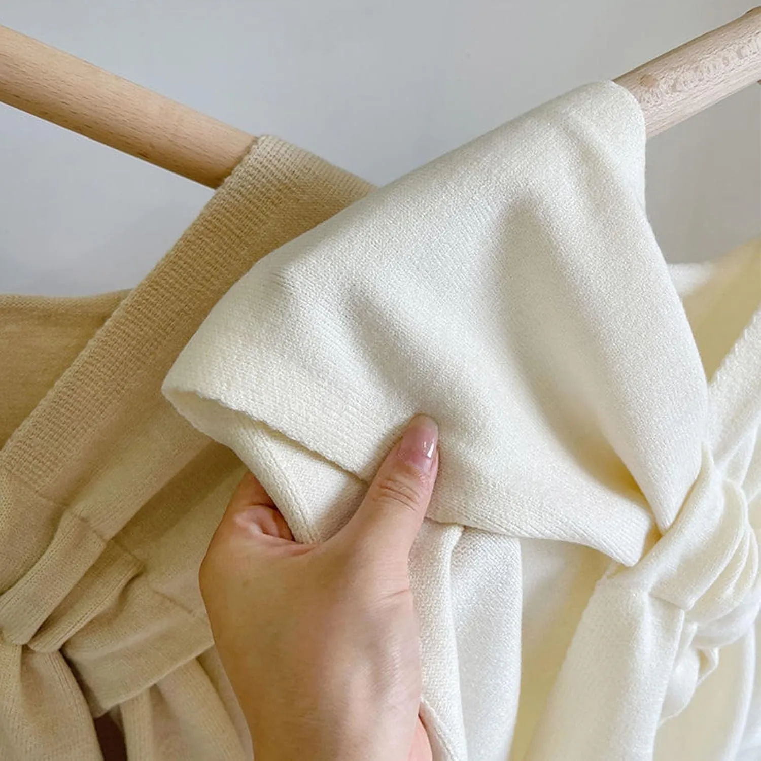 Women's Fashion Knitted Shawl - Khaki Sweater Shawl for Air-Conditioned Rooms