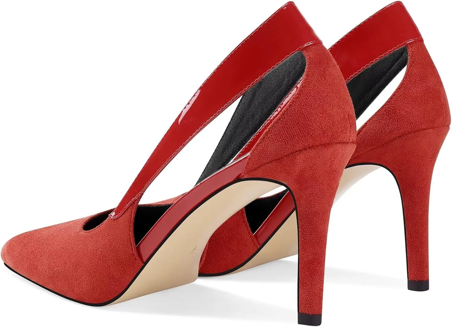 Women's High Heels Closed Toe Pumps Stiletto High Heels Pointed Toe Wedding Suede Pumps Party Dress Shoes