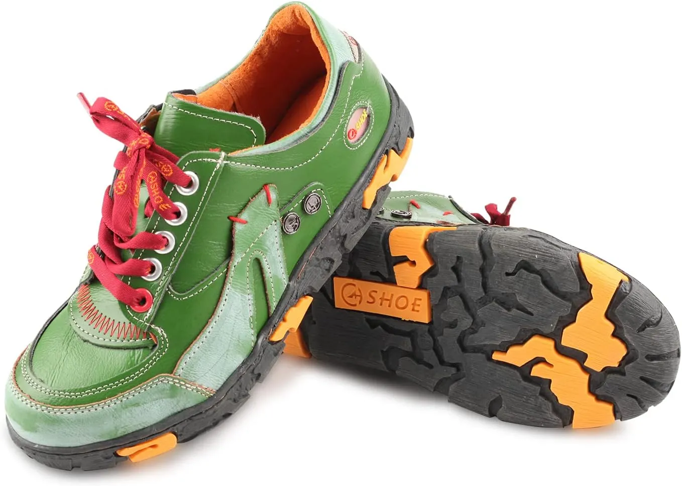 Women's Leather Patchwork Shoes Lace-Up Casual Shoes