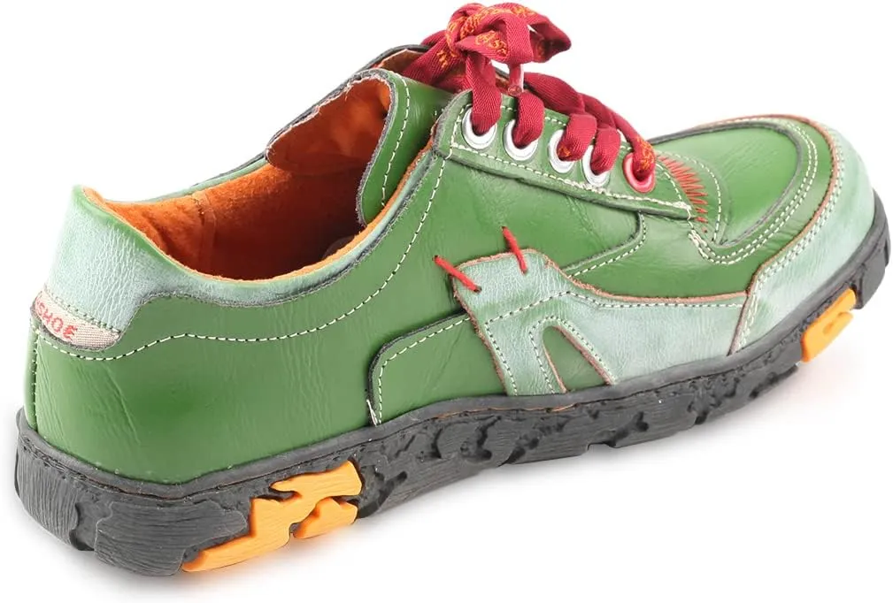 Women's Leather Patchwork Shoes Lace-Up Casual Shoes