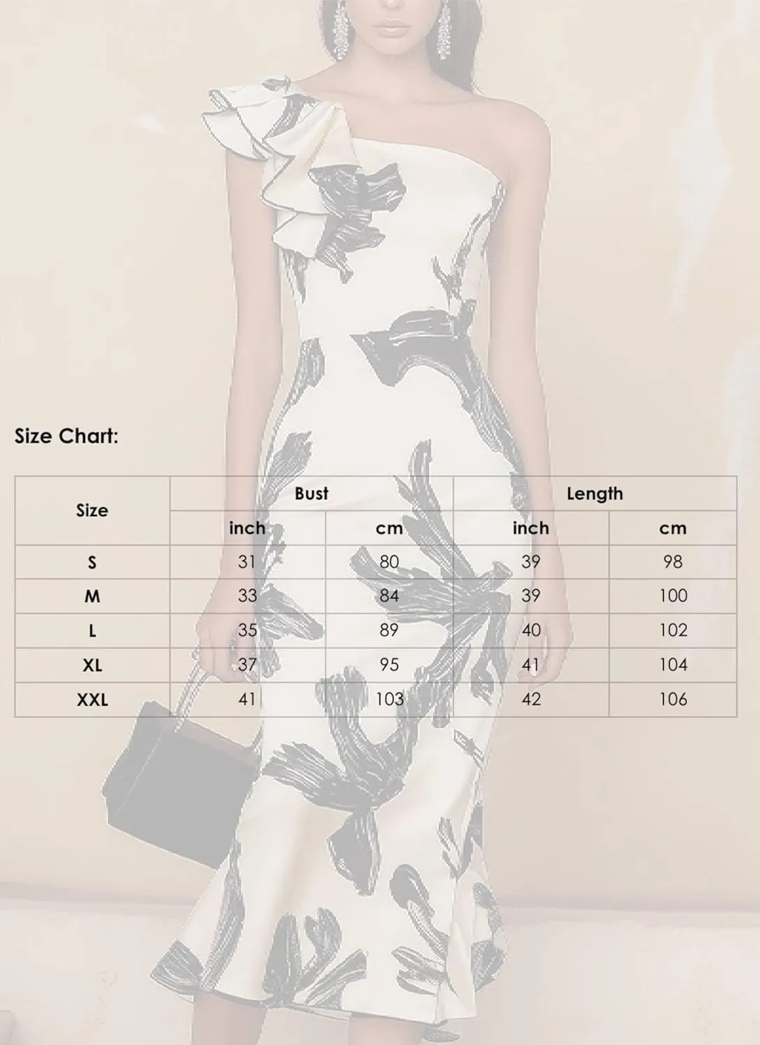 Women's Sexy One-Shoulder Ruffled Dress Floral Print Midi Dress Formal Sleeveless Outfits Summer Wedding Guest Dresses