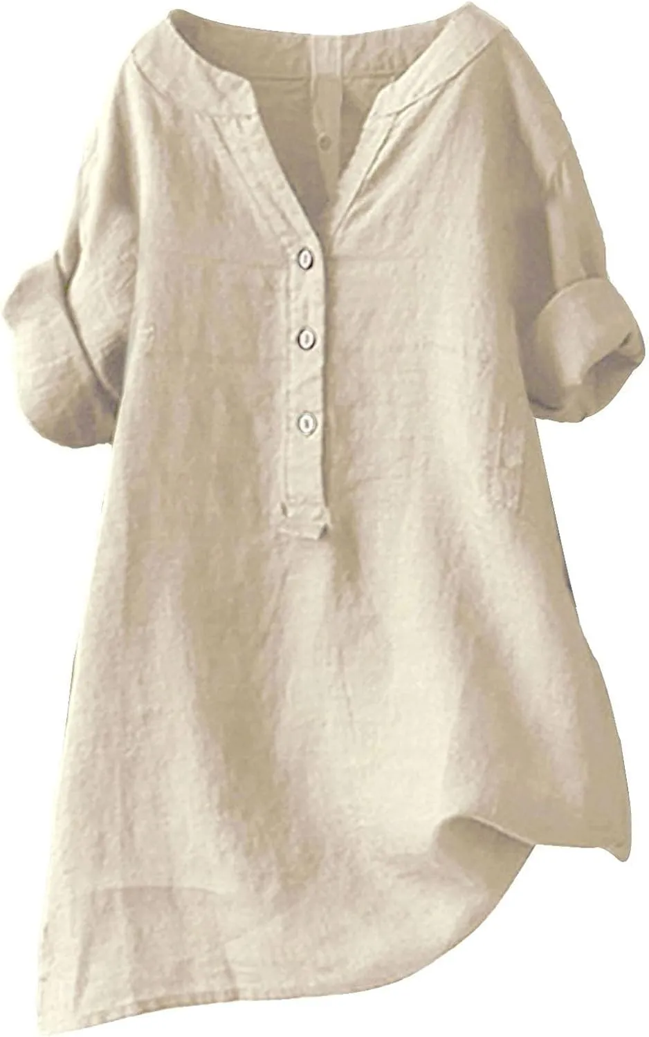 Womens Short Sleeve Linen Shirts Casual Crewneck Soft T Shirts Embroidery Loose Fit Summer Tshirt