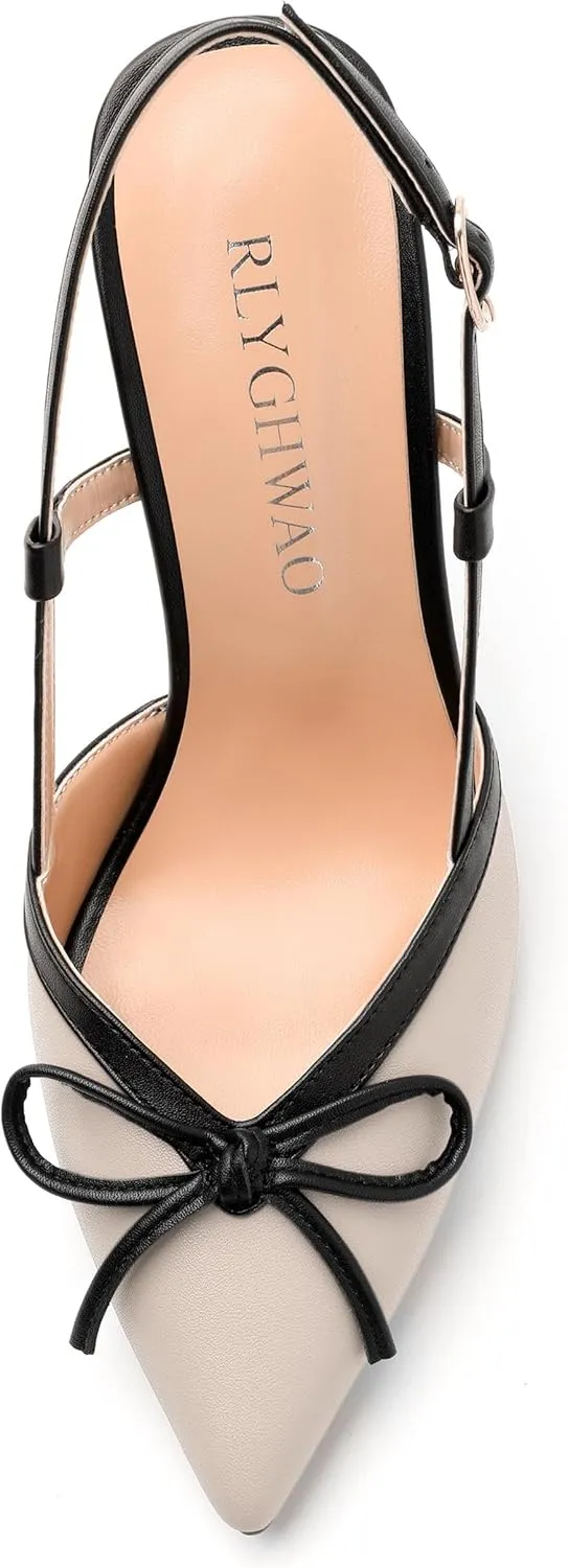 Womens Slingback Closed Pointed Toe High Heels Fashion Adjust Buckle Heeled Sandal Party Dating Wedding Dress Shoes