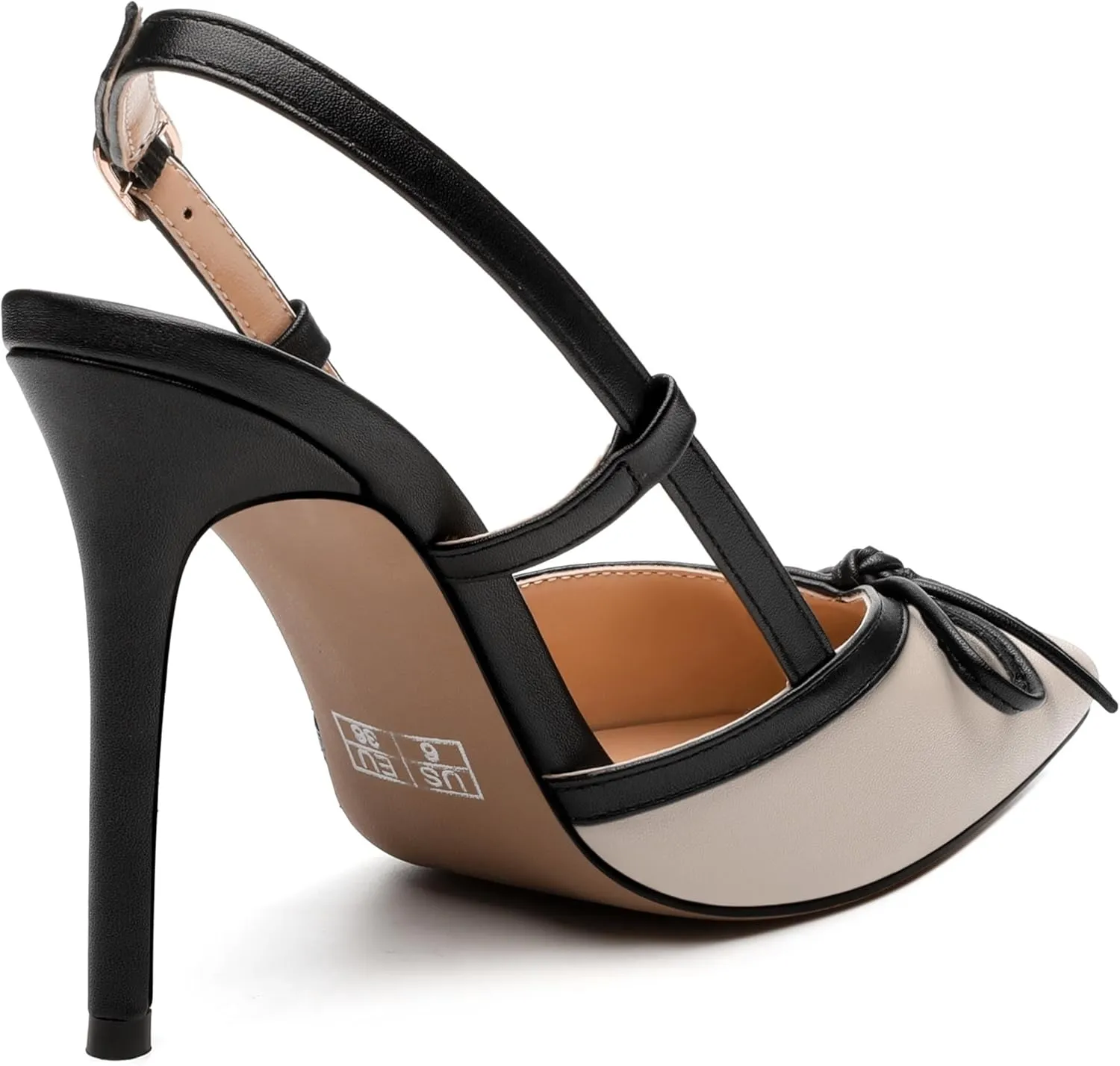 Womens Slingback Closed Pointed Toe High Heels Fashion Adjust Buckle Heeled Sandal Party Dating Wedding Dress Shoes