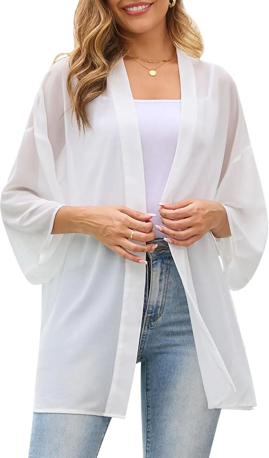 Women's Summer Kimono Cardigans Light Thin Beach Vacation Cover Up Casual Blouse Tops