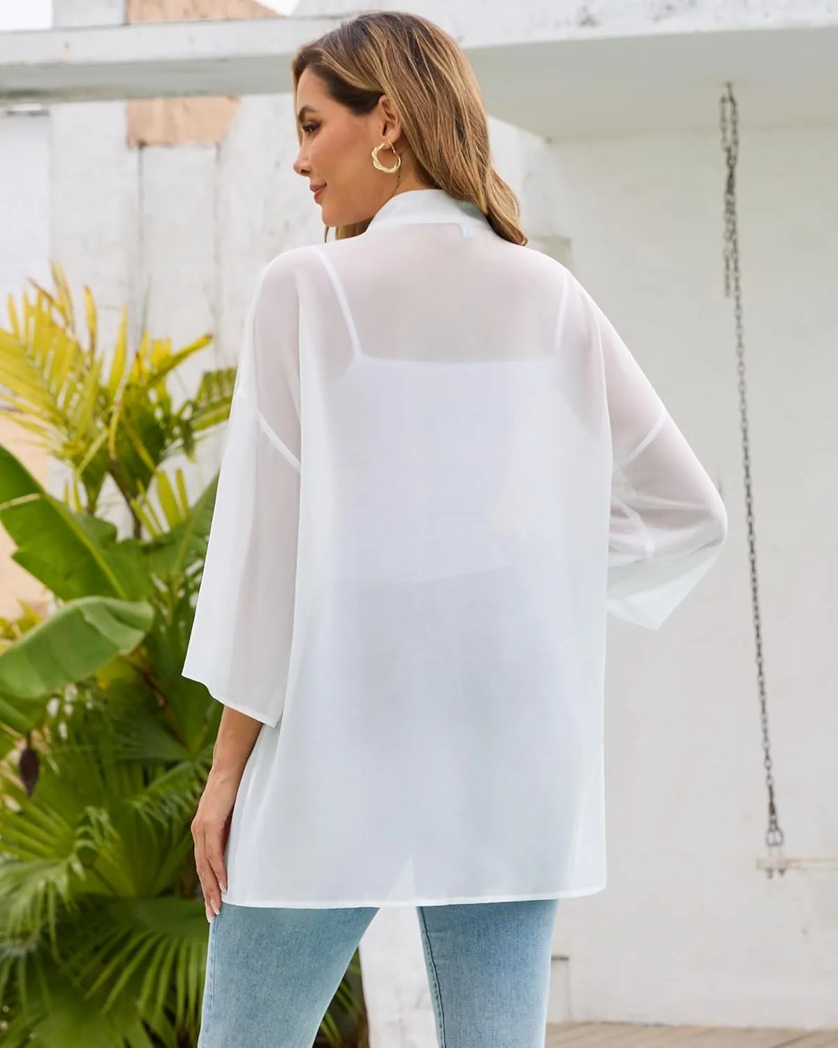 Women's Summer Kimono Cardigans Light Thin Beach Vacation Cover Up Casual Blouse Tops