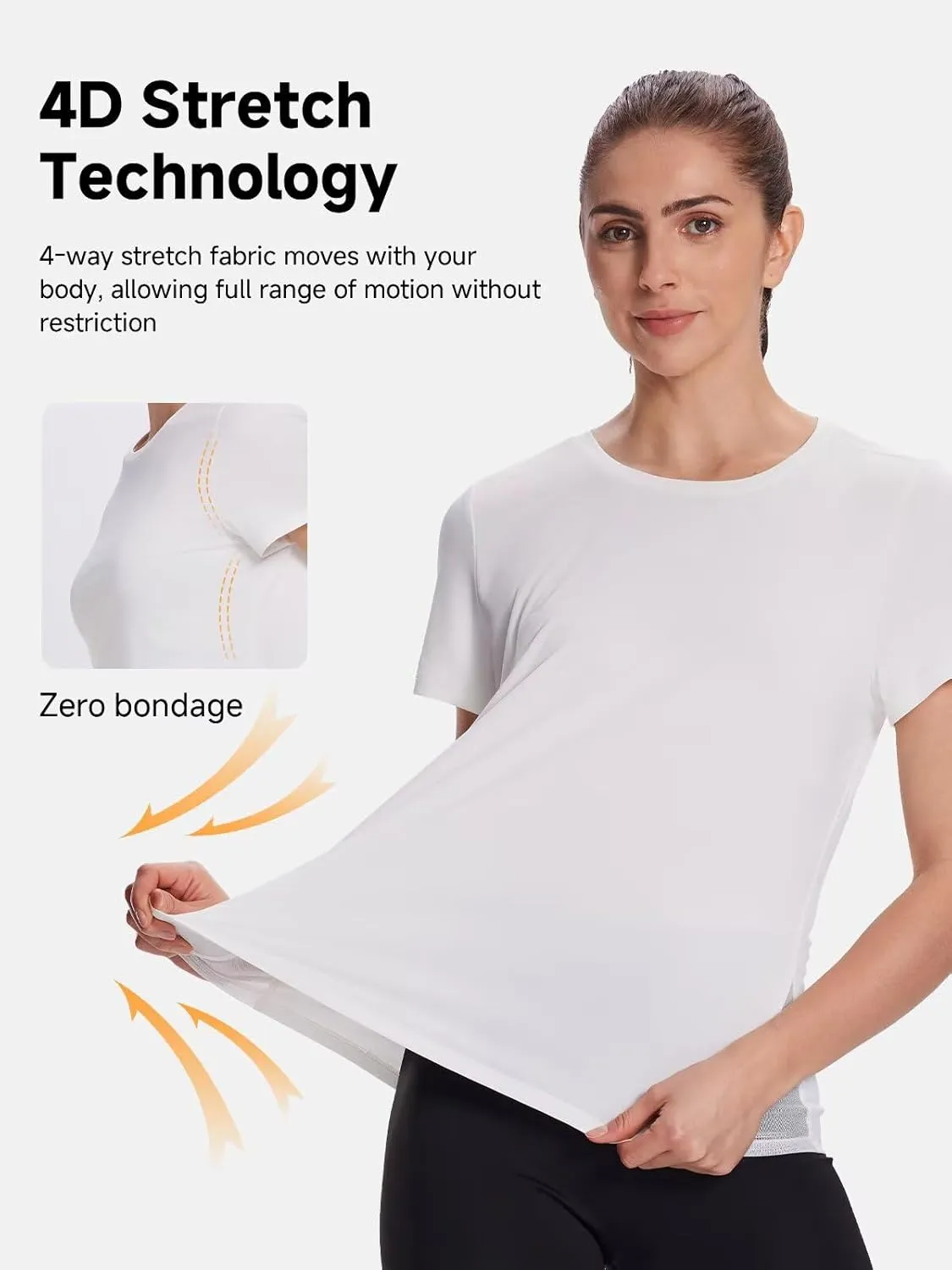 Women's UPF50  Mesh Workout Top - Soft Breathable Crew Neck Short Sleeve for Yoga Gym & Casual Summer Athletic
