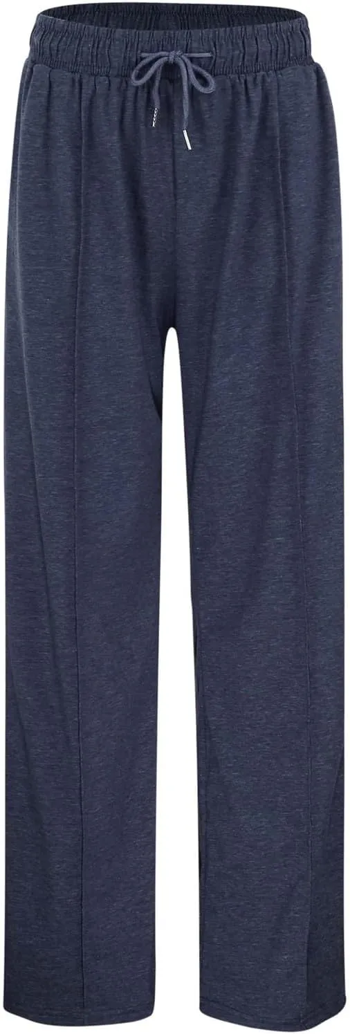 Womens Wide Leg Sweatpants High Waist Baggy Straight Leg Casual Drawstring Running Joggers Pants with Pockets