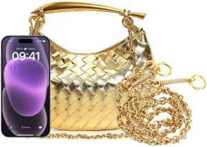 Woven leather chains, dumpling buns, metal handles, handbags, women's wallets, homeless people's bags, and knotted