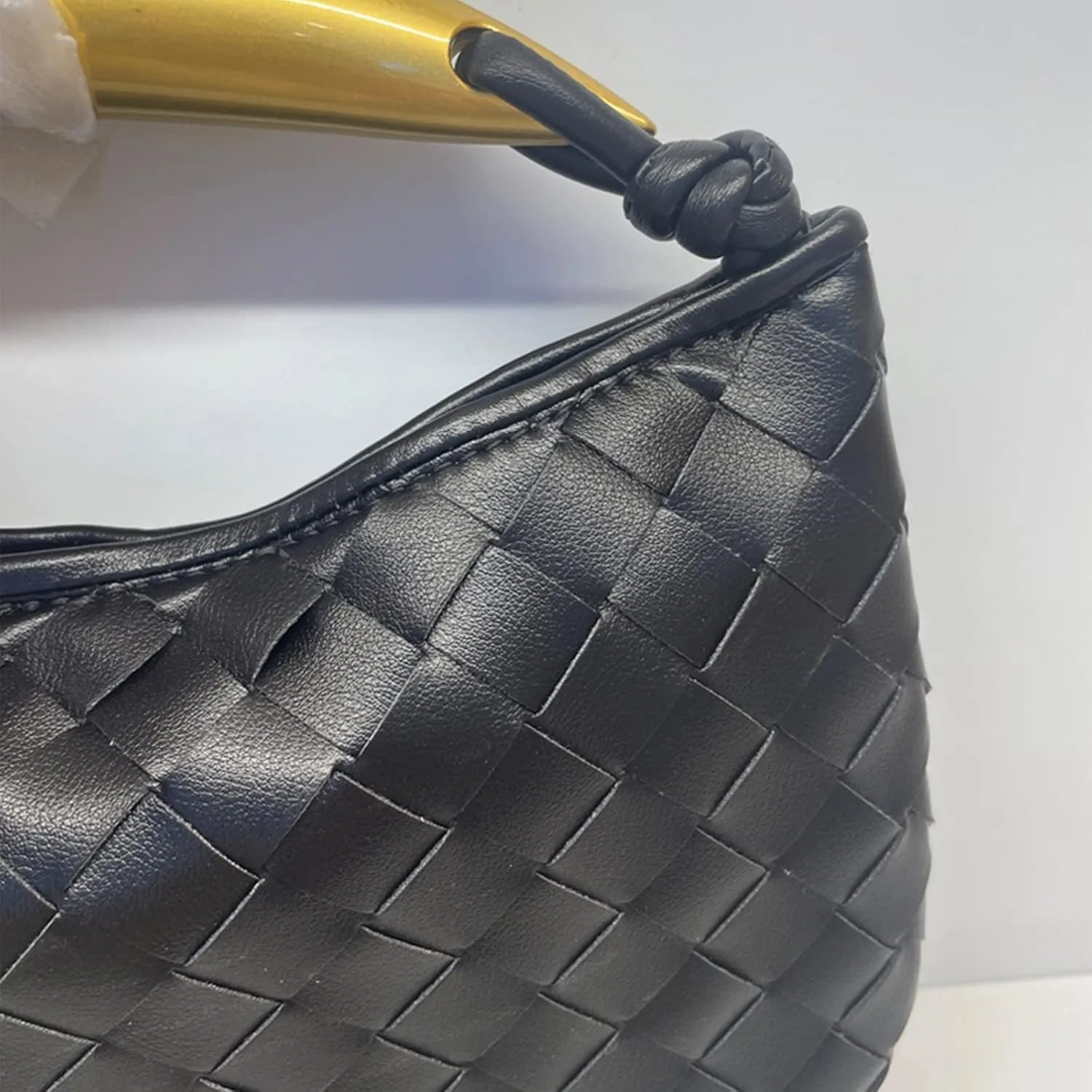 Woven Leather Dumpling Bag Dinner Handbag For Women Purse Hobo Bag Knotted
