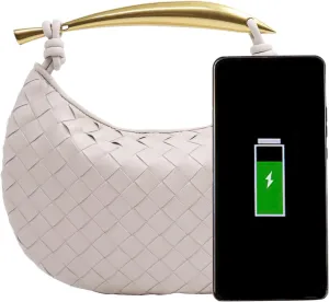 Woven Leather Dumpling Bag Dinner Handbag For Women Purse Hobo Bag Knotted