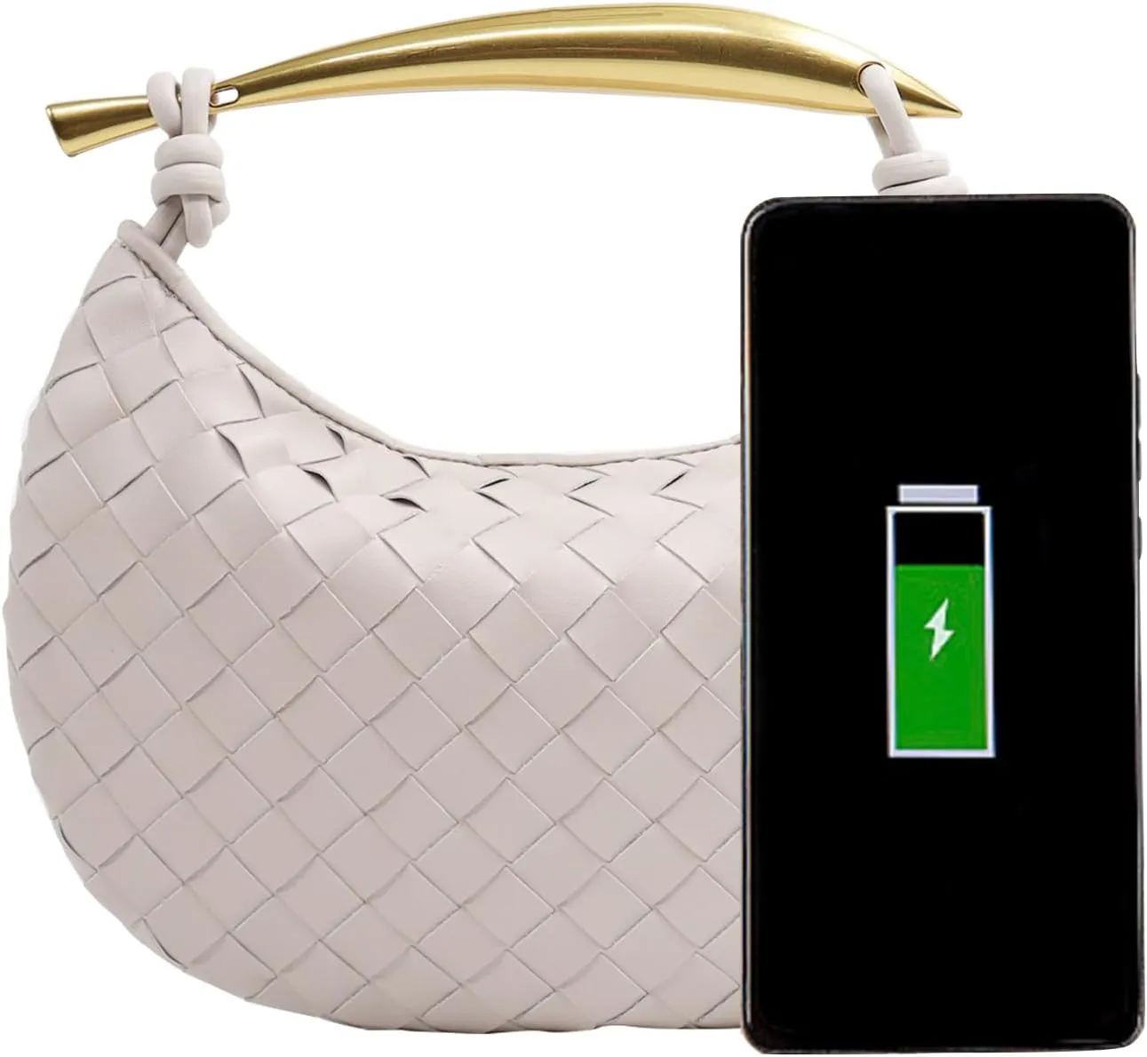 Woven Leather Dumpling Bag Dinner Handbag For Women Purse Hobo Bag Knotted