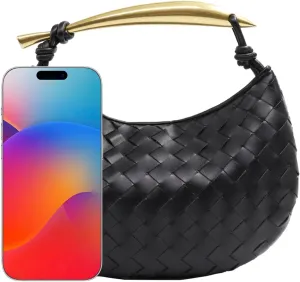 Woven Leather Dumpling Bag Dinner Handbag For Women Purse Hobo Bag Knotted