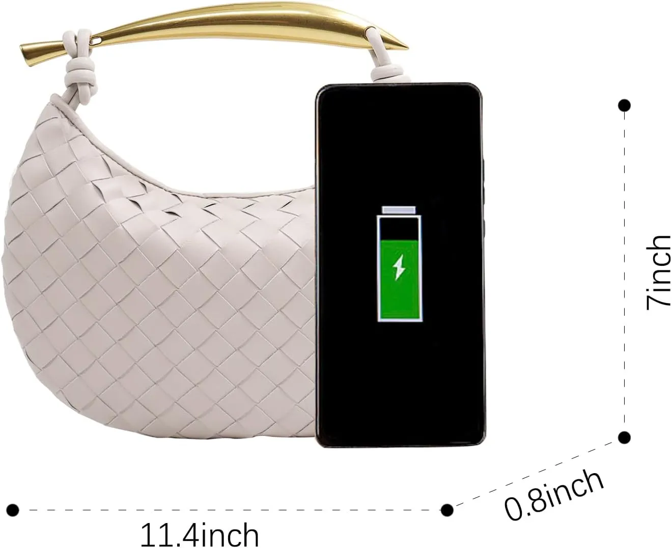 Woven Leather Dumpling Bag Dinner Handbag For Women Purse Hobo Bag Knotted