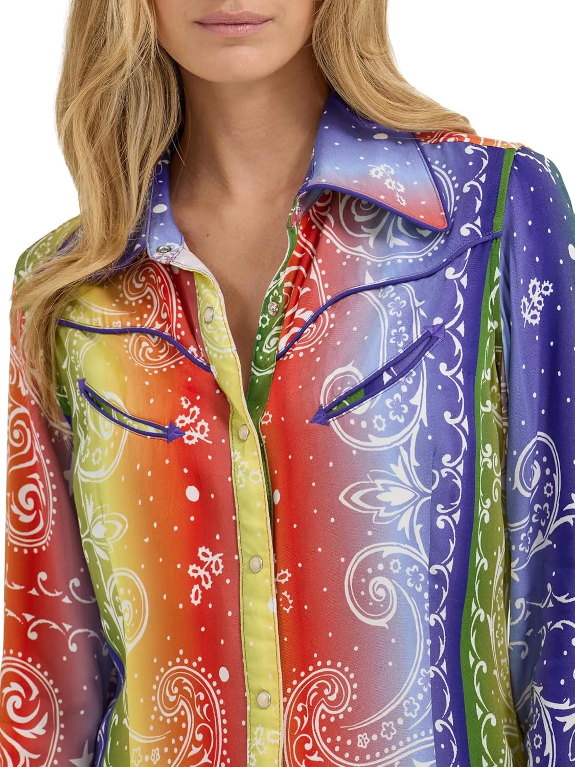 Wrangler Women's X Lainey Wilson Rainbow Bandana Shirt