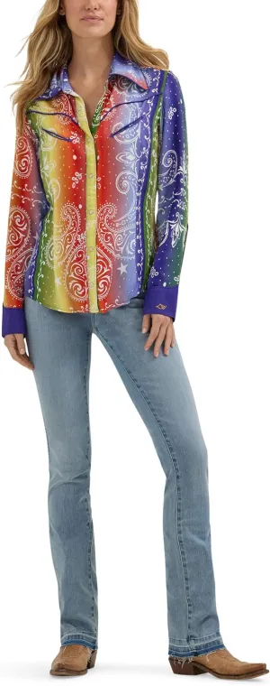 Wrangler Women's X Lainey Wilson Rainbow Bandana Shirt