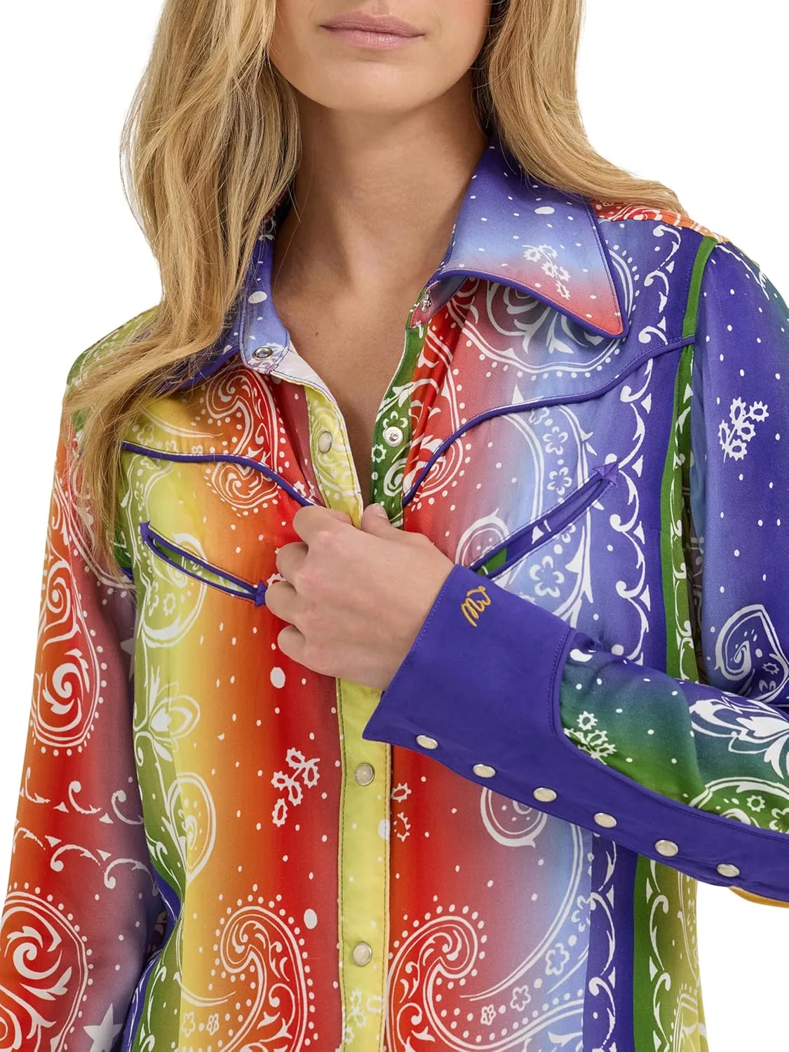 Wrangler Women's X Lainey Wilson Rainbow Bandana Shirt