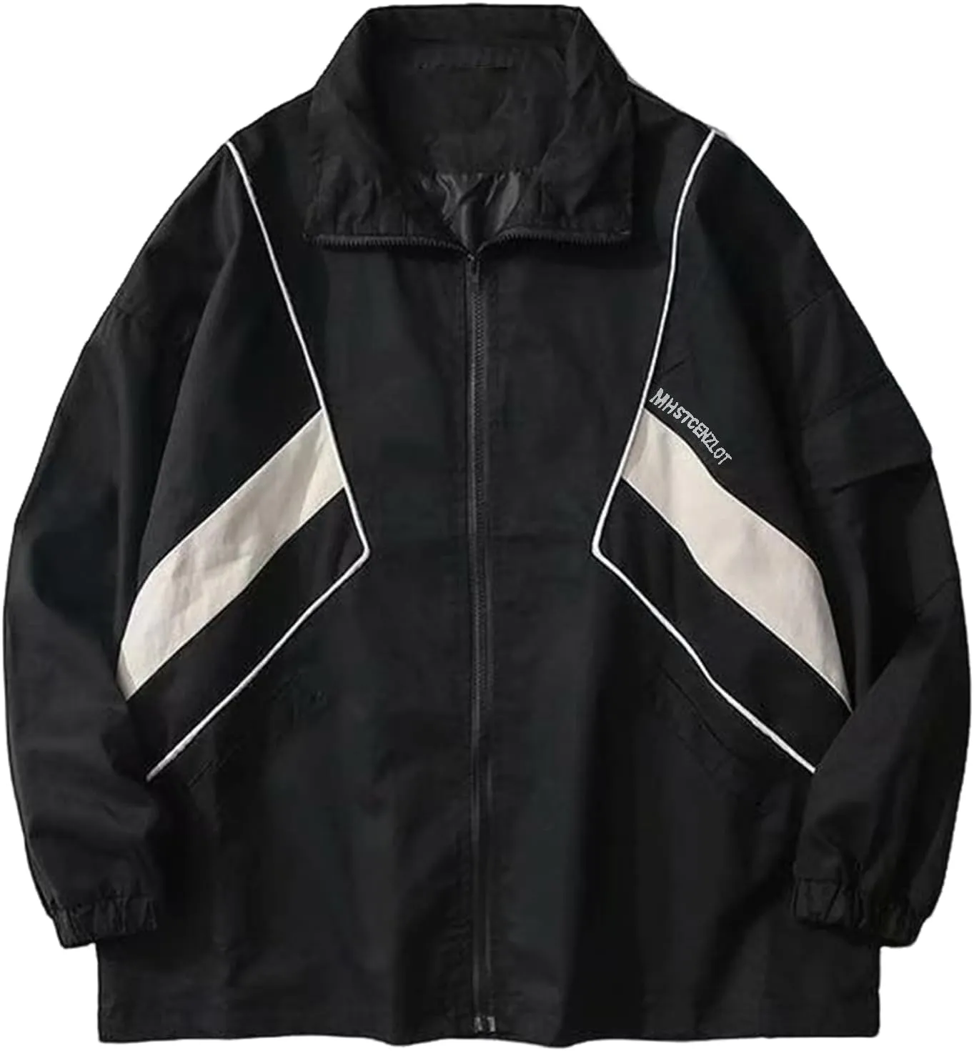Wyeysyt Women's Y2k Jacket Zip Up Lightweight Windbreaker Jacket Varsity Oversized Sport Jacket Y2k Clothing 90s Jacket