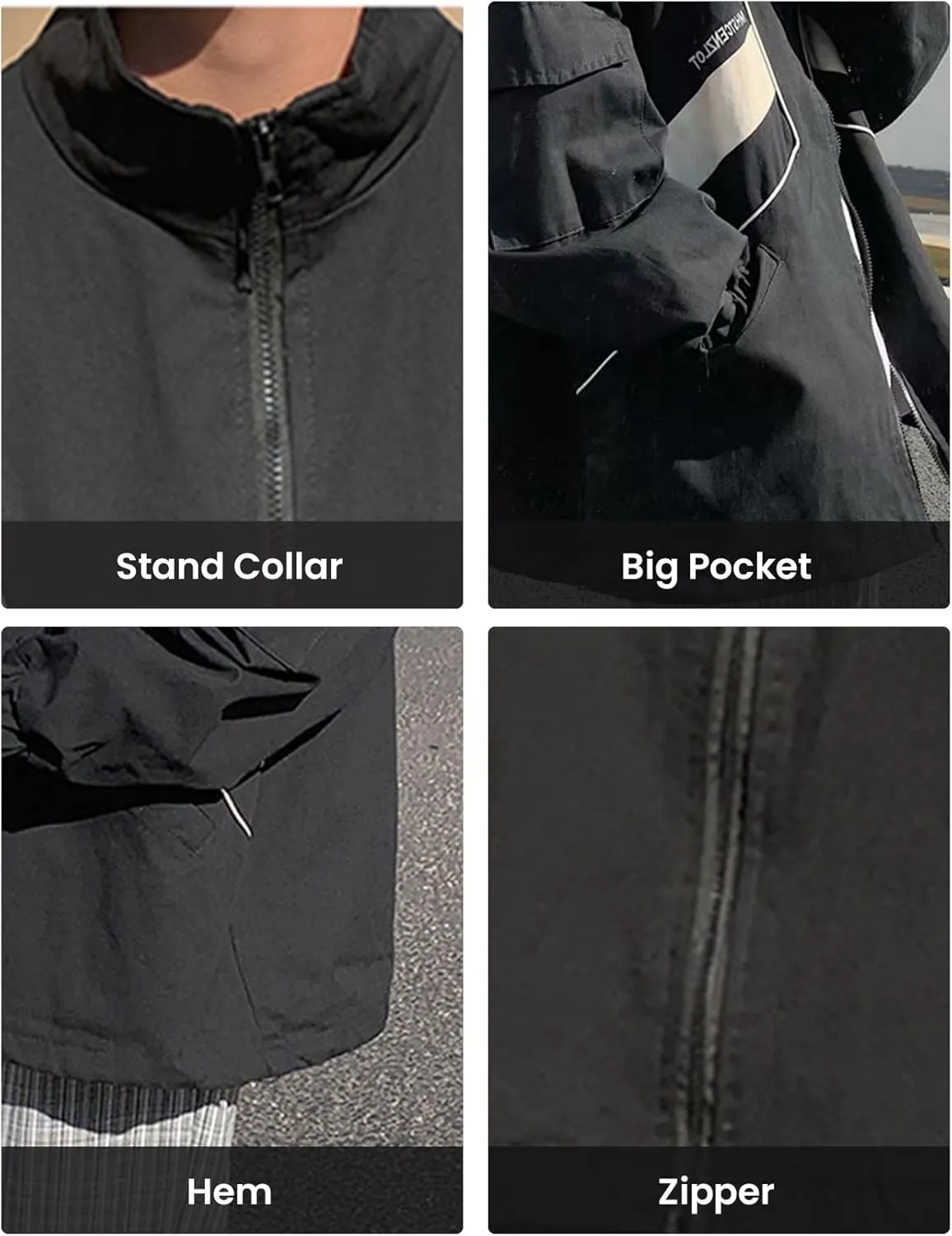 Wyeysyt Women's Y2k Jacket Zip Up Lightweight Windbreaker Jacket Varsity Oversized Sport Jacket Y2k Clothing 90s Jacket