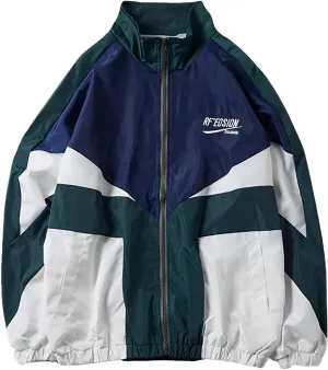 Wyeysyt Women's Y2k Jacket Zip Up Lightweight Windbreaker Jacket Varsity Oversized Sport Jacket Y2k Clothing 90s Jacket