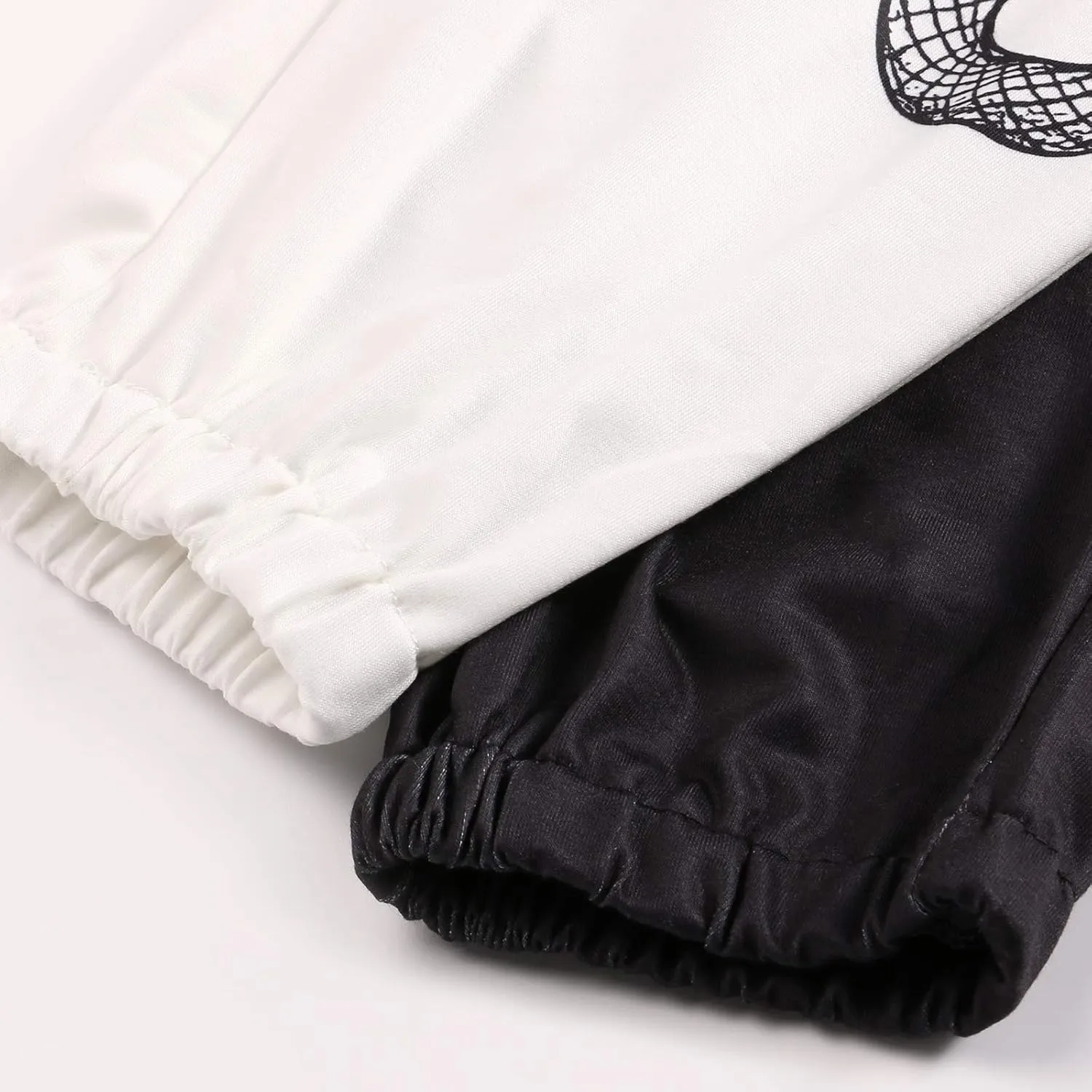 XFLnaraz Women's Fashion Printed Jogger Pants Elastic Waist Color Block Street Loose Sweatpants with Pockets