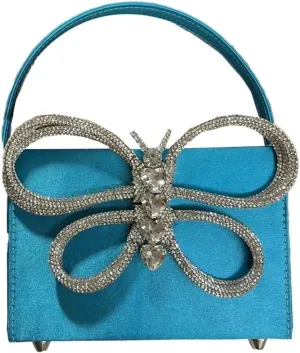 XXGJOALD-Evening Bag Clutch Purses for Women Butterfly Rhinestones Tote Bag Purse Sparkling Butterfly Handbag Tote Evening Bags