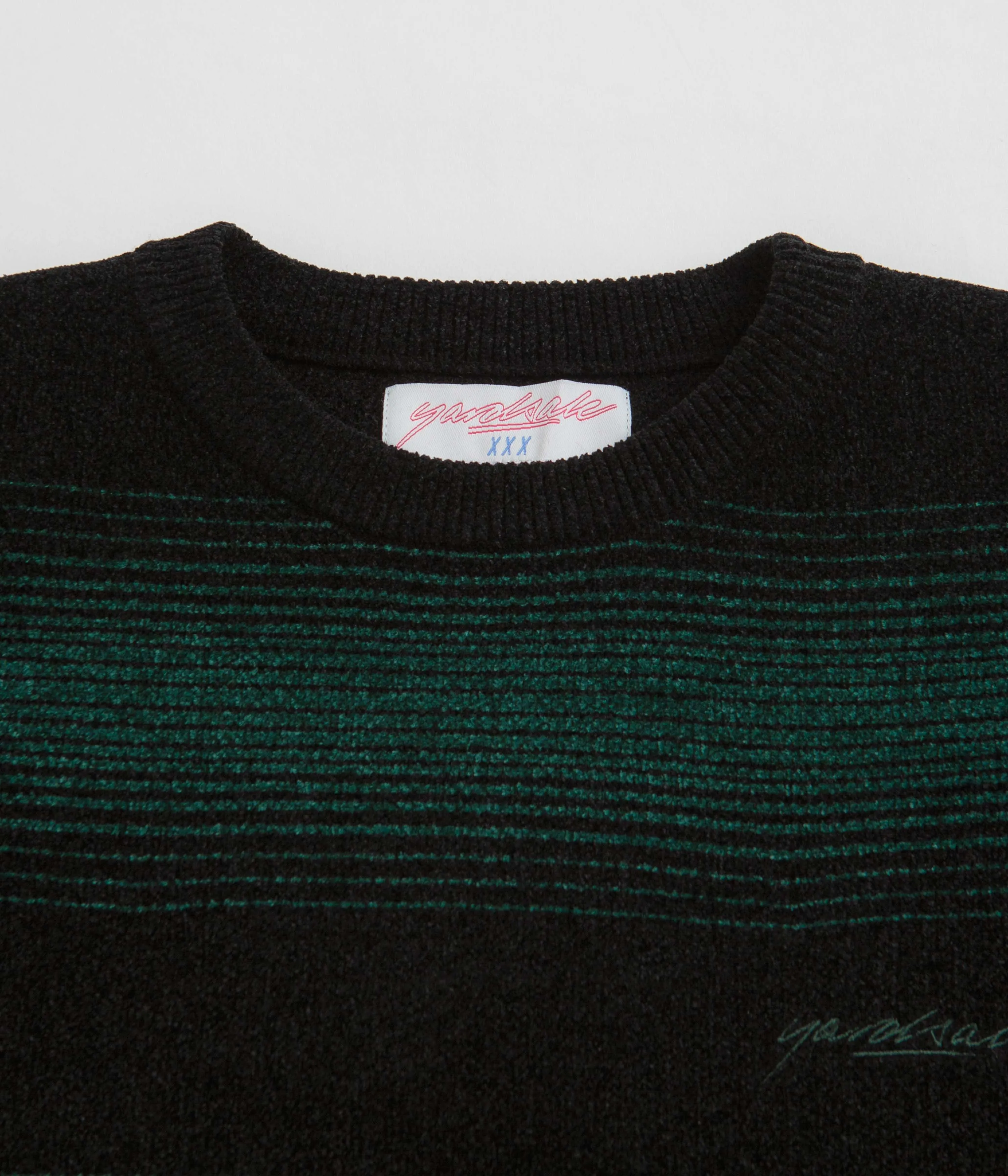 Yardsale Ripple Chenille Crewneck Sweatshirt - Green / Black